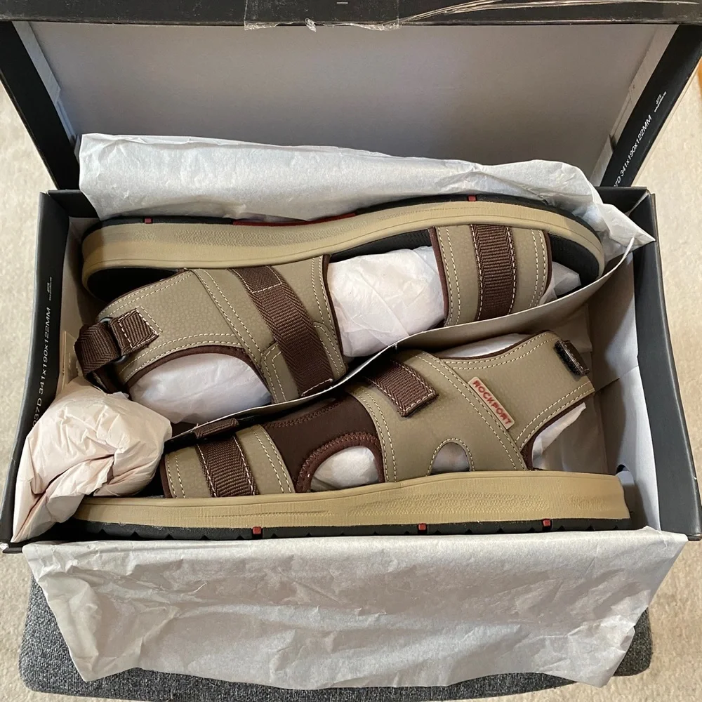 ROCKPORT Men's Leather Strap Sport Sandals Size 13 Wide